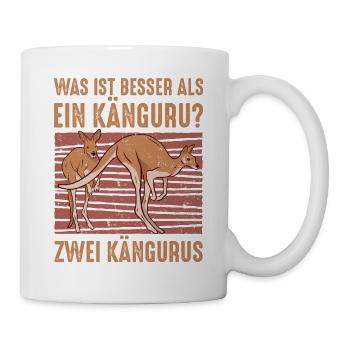 Was ist besser als ein Känguru? Zwei Kängurus - Tasse - Weiß - Rechts