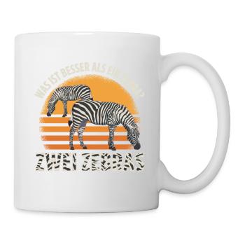 Was ist besser als ein Zebra? Zwei Zebras - Tasse - Weiß - Rechts