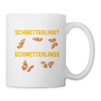 Was ist besser als ein Schmetterling? Viele - Tasse - Weiß - Rechts