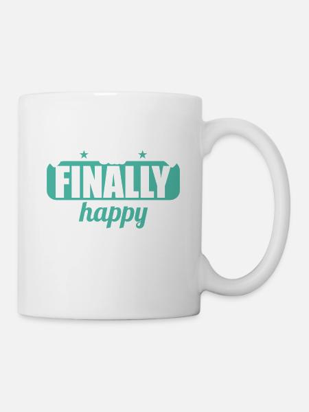Divorced and Broke but finally happy Scheidungs - Tasse - Weiß