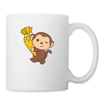 Bye bye Kindergarten Hello School Monkey - Mug blanc - blanc - Droite
