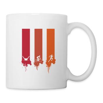 Triathlon Schwimmen Radfahren Laufen Sport - Tasse - Weiß - Rechts