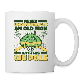 Never Underestimate An Old Man With Gig Pole - Mug - white - Right