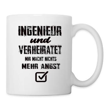 Ingenieur und Verheiratet - Tasse - Weiß - Rechts