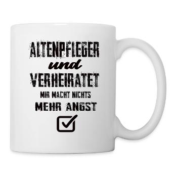 Altenpfleger und Verheiratet - Tasse - Weiß - Rechts
