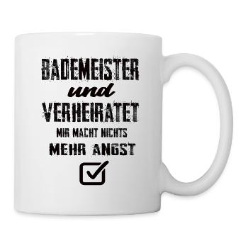Bademeister und Verheiratet - Tasse - Weiß - Rechts
