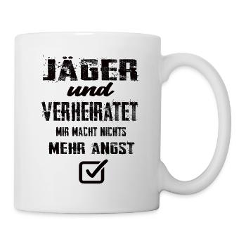 Jäger und Verheiratet - Tasse - Weiß - Rechts