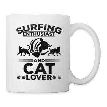 Surfing Enthusiast And Cat Lover - Water Surfer - Mug - white - Right