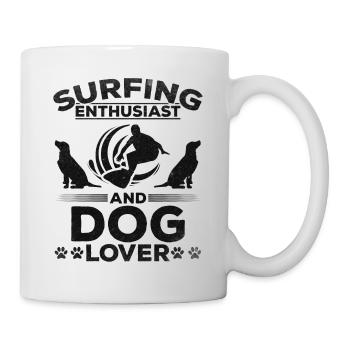 Surfing Enthusiast And Dog Lover - Water Surfer - Mug - white - Right
