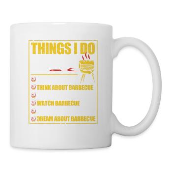 Ce que je fais pendant mon temps libre Barbecue - Mug blanc - blanc - Droite