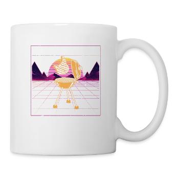 BBQ Grill Fleischliebhaber Retro Barbecue 80s - Tasse - Weiß - Rechts