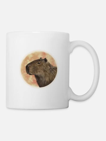 Capybara Lune - Mug blanc - blanc