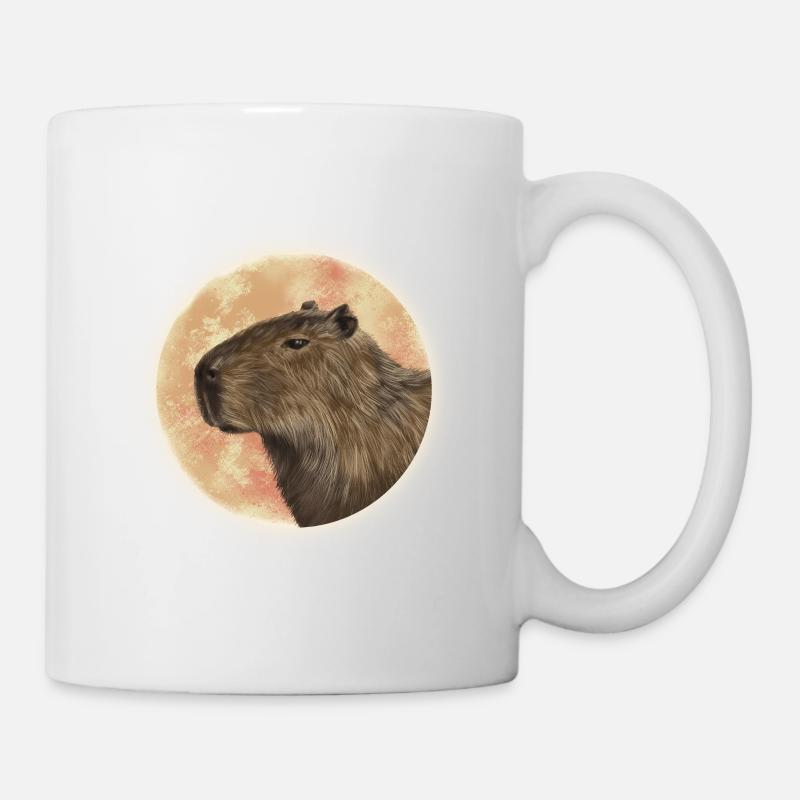 Capybara Mond - Tasse - Weiß