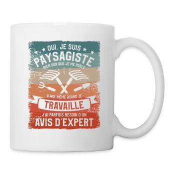 Oui Je Suis Paysagiste Bien Sûr Que Je Me Parle À - Mug blanc - blanc - Droite