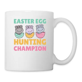 süße Hippos zu Ostern mit Ostereiern Hippo - Tasse - Weiß - Rechts