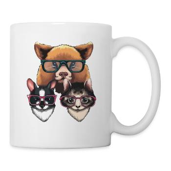 COOLES T-SHIRT. VIER AUGEN - Tasse - Weiß - Rechts