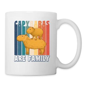 Capybaras are Family retro - Tasse - Weiß - Rechts