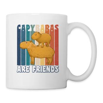Capybaras are friends retro - Mug - white - Right