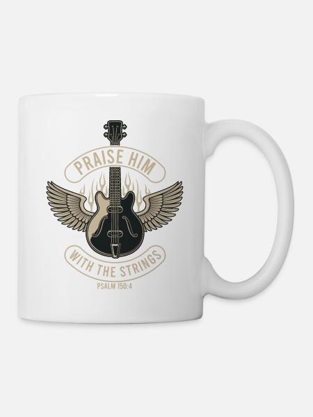 Lobe Ihn Mit Den Saiten Christliche Kirchenmusik - Tasse - Weiß