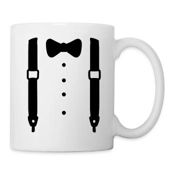 Abi Outfit Abitur Abiball Party Anzug Smoking - Tasse - Weiß - Rechts