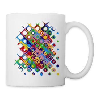 Colorful pattern (circles, shapes) - Mug - white - Right