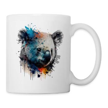 Koala Bunt Kunst Geschenk Tier Tiermotiv Zoo - Tasse - Weiß - Rechts
