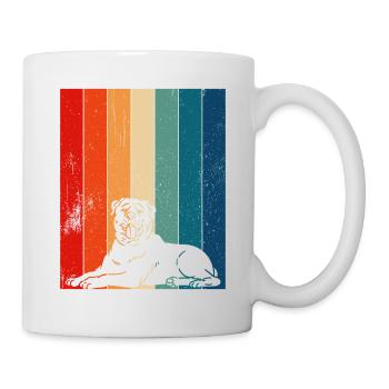 Lignes Rottweiler rétro en détresse - Mug blanc - blanc - Droite