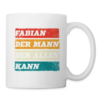 Fabian Der Mann Der Alles Kann Vorname Fabian - Tasse - Weiß - Rechts