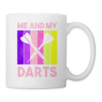 Darts Sport Verein, Dartscheibe, Pfeil Sport Dart - Tasse - Weiß - Rechts