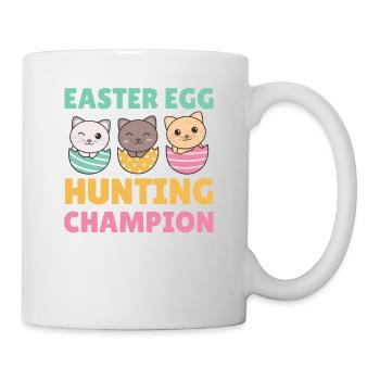 cute cats at Easter with Easter eggs cat - Mug - white - Right