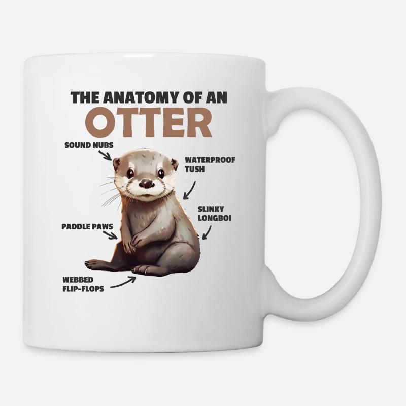 Explication de la loutre douce Anatomie d’une loutre - Mug blanc - blanc