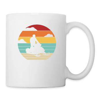 Retro Snowmobile Snow Motorcycle Snowmobile - Mug - white - Right