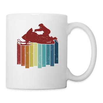 Retro Snowmobile Snowmobile Snowmobile Snow Motorcycle - Mug - white - Right