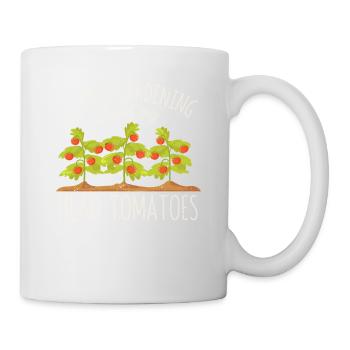 Ich liebe Gartenarbeit aus meinem Kopf Tomaten - Tasse - Weiß - Rechts