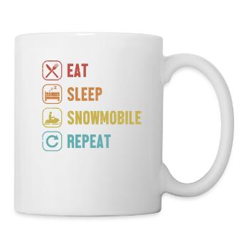 Eat Sleep Snowmobile Repeat Snowmobile Fahrer - Tasse - Weiß - Rechts
