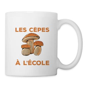 Né Pour Ramasser Les Cèpes Forcé D'aller À L'école - Mug blanc - blanc - Droite