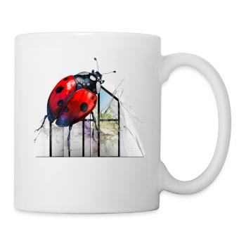 Marienkäfer Kunst Geschenk Insekten Tier - Tasse - Weiß - Rechts