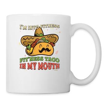 Ich stehe auf Fitness, Fit'ness Taco in meinem Mund lustig - Tasse - Weiß - Rechts