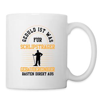 Gebäudereiniger rasten direkt aus Fensterputzer - Tasse - Weiß - Rechts