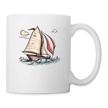 Boot Segelboot Segeln - Tasse - Weiß - Rechts