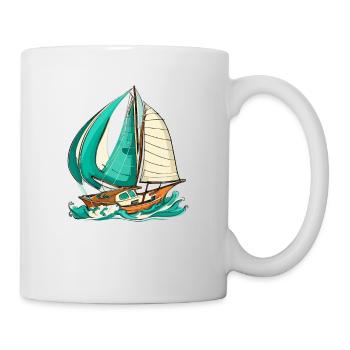 Boot Segelboot Segeln - Tasse - Weiß - Rechts
