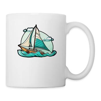 Boot Segelboot Segeln - Tasse - Weiß - Rechts