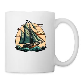 Boot Segelboot Segeln - Tasse - Weiß - Rechts