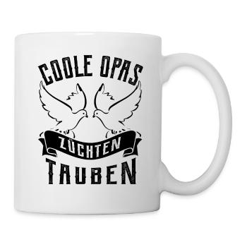 Coole Opas - Brieftauben Taubenzüchter - Tasse - Weiß - Rechts