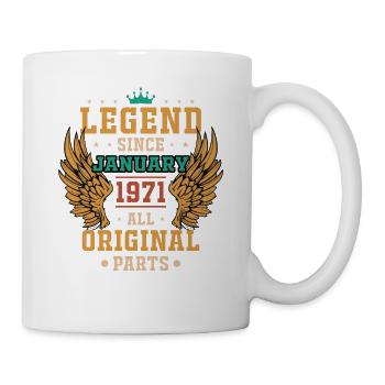 légende depuis janvier 1971 cadeau d'anniversaire - Mug blanc - blanc - Droite