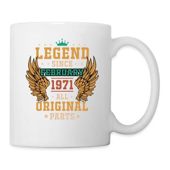 Legende seit Februar 1971 Geburtstagsgeschenk - Tasse - Weiß - Rechts
