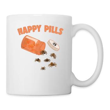 Happy Pills Tarantula Lustige Spinnen Liebhaber Humor - Tasse - Weiß - Rechts