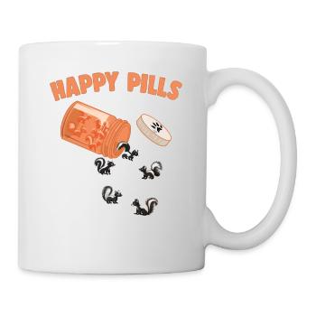 Happy Pills Stinktier Lustige Stinktiere Liebhaber Humor Wortspiel - Tasse - Weiß - Rechts