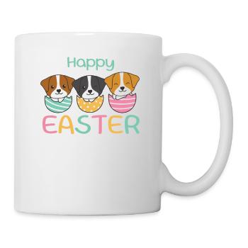 cute dogs for Easter with Easter eggs Jack Russell - Mug - white - Right