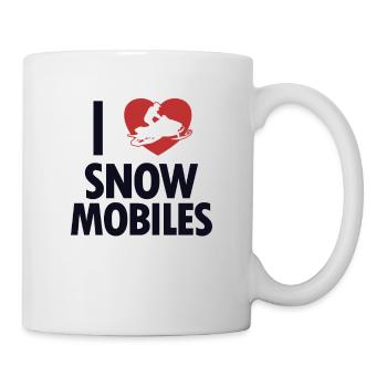 I love Snowmobiles Schneemotorrad Snowmobile - Tasse - Weiß - Rechts